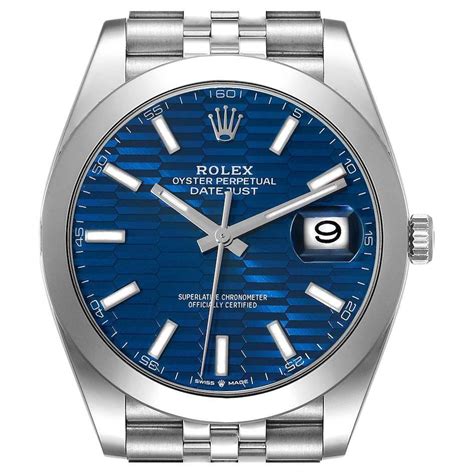 rolex datejust acciao e oro giallo quadrante blu
